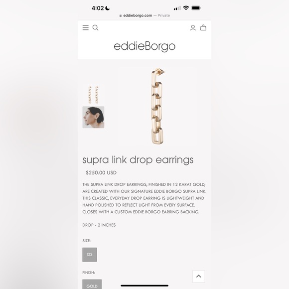 Eddie Borgo Gold Earrings (NEW) - Picture 4 of 5